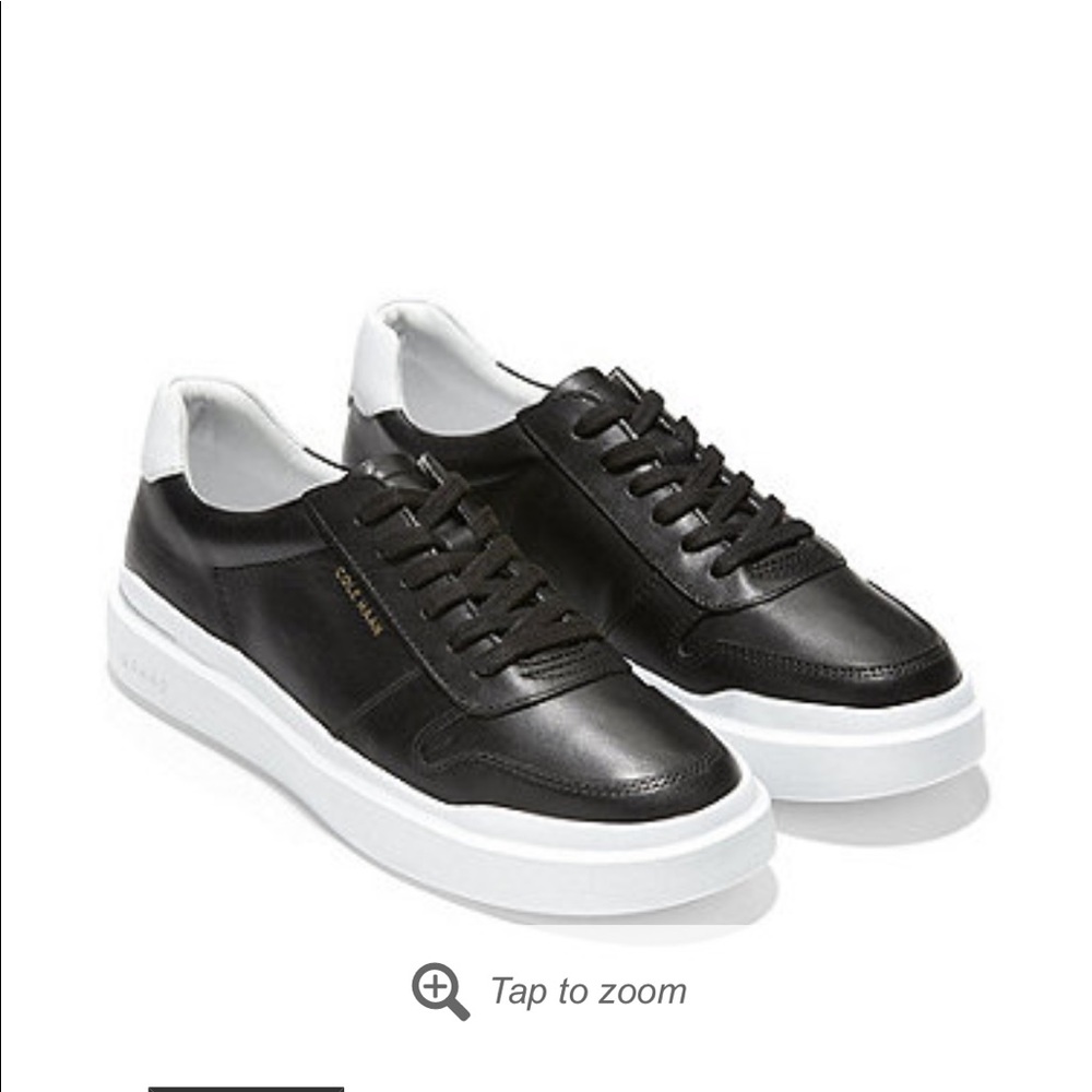 Cole Haan Grandseries black leather tennis shoes 5.5